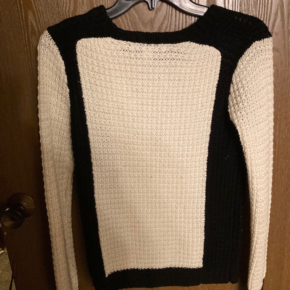 Black and white knit sweater
